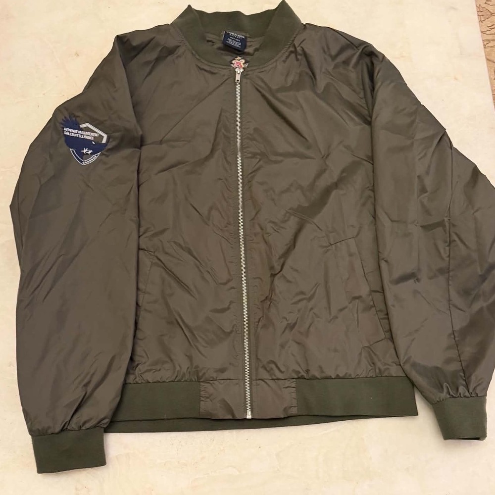 Anheuser Busch Eagle Bomber Jacket Charles River Apparel Olive Army Green
